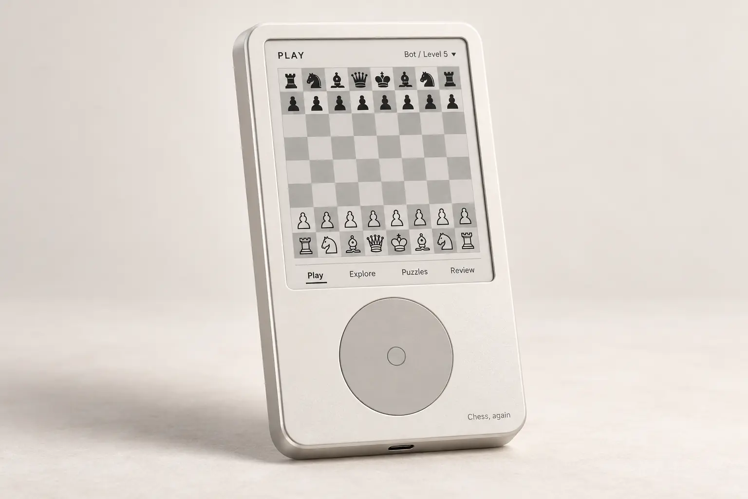 Concept render: the white finish with a circular touch trackpad